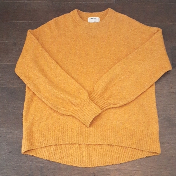 Old Navy Oversized gold mustard yellow blouson sleeve Sweater ❤️ - Picture 4 of 6